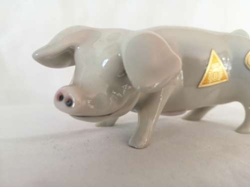 Vintage Royal Dux  Pig Figurine white