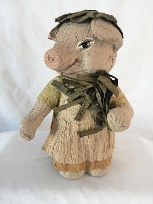 Vintage Crepe Paper Pig