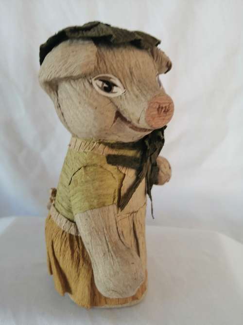 Vintage Crepe Paper Pig