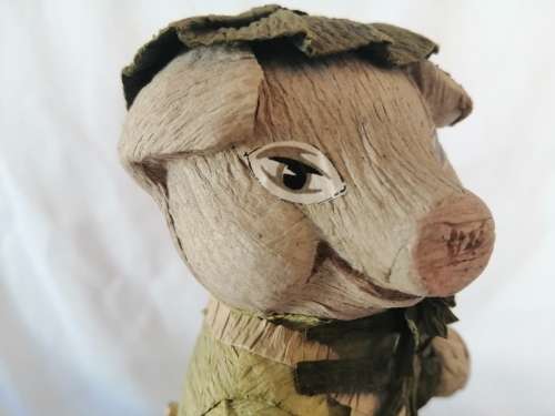 Vintage Crepe Paper Pig