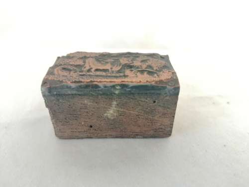 Very old Copper Wooden Ink Block Pigs