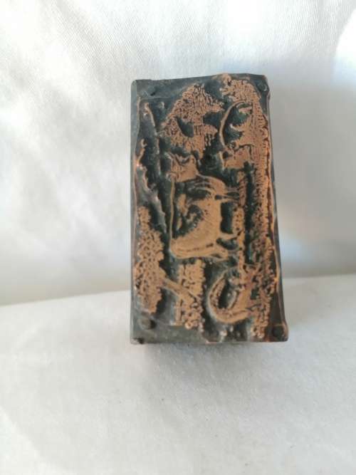 Very old Copper Wooden Ink Block Pigs