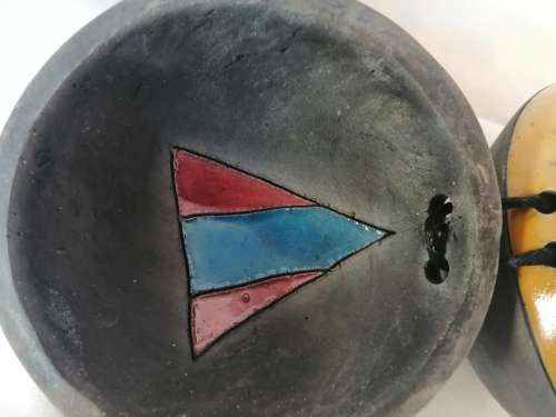 Large Round Lidded Raku Trinket Box