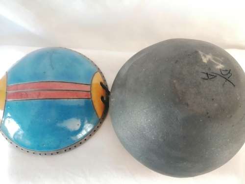 Large Round Lidded Raku Trinket Box