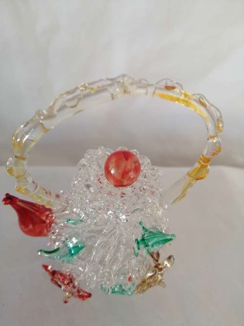 Stunning hand made spun glass lacework teapot