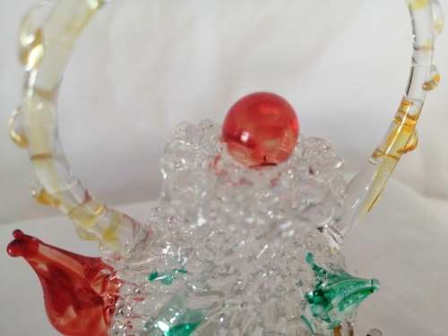 Stunning hand made spun glass lacework teapot