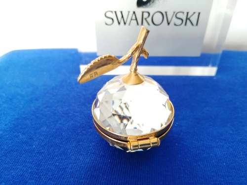 GENUINE Swarovski Crystal Stunning Clear Small Apple Photo Holder Paperweight *