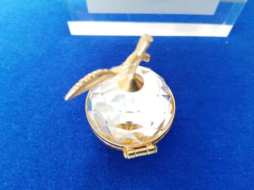 GENUINE Swarovski Crystal Stunning Clear Small Apple Photo Holder Paperweight *