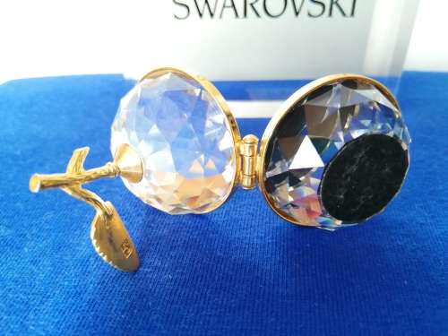GENUINE Swarovski Crystal Stunning Clear Small Apple Photo Holder Paperweight *