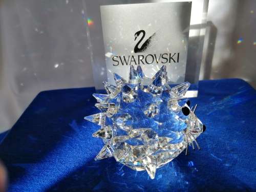 Swarovski Crystal Large Hedgehog silver metal whiskers  #