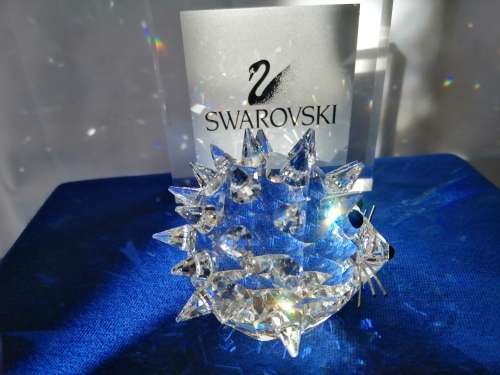 Swarovski Crystal Large Hedgehog silver metal whiskers  #