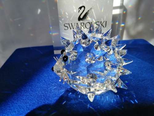Swarovski Crystal Large Hedgehog silver metal whiskers  #