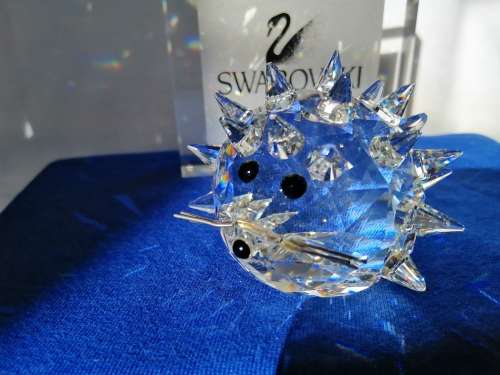 Swarovski Crystal Large Hedgehog silver metal whiskers  #