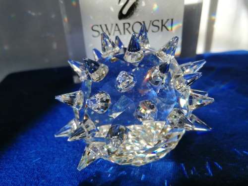 Swarovski Crystal Large Hedgehog silver metal whiskers  #