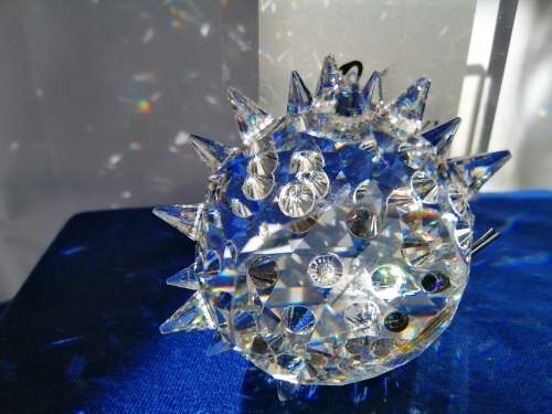 Swarovski Crystal Large Hedgehog silver metal whiskers  #