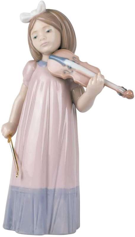 Lladro Nao Figurine Girl with Violin  Music
