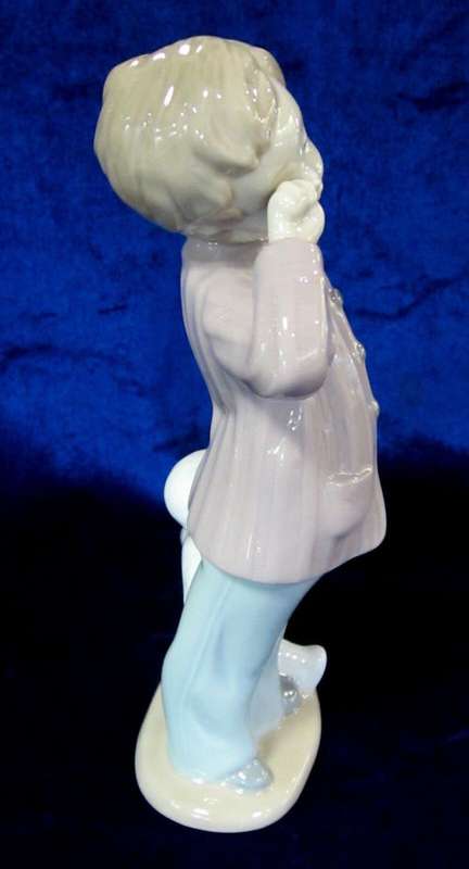 Nao Porcelain by Lladro Sleepy Head Boy Sleepy Holding Teddy Bear