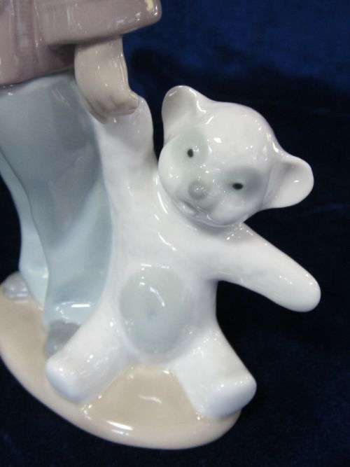 Nao Porcelain by Lladro Sleepy Head Boy Sleepy Holding Teddy Bear