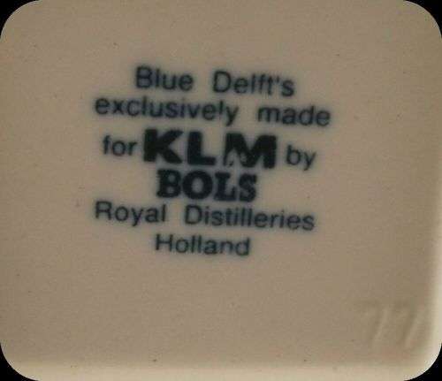 KLM  Bols Royal Distilleries Holland Blue Delft House No. 77 - Amsterdam
