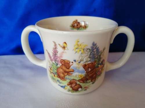 Royal Kent Bone China Staffordshire England Teddy Brown Bear Two Handled Mug