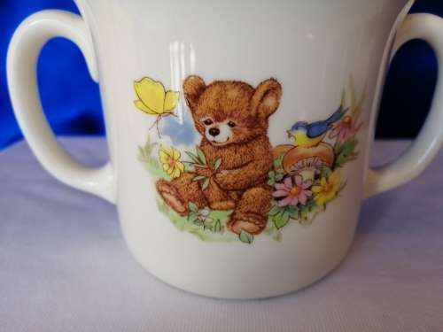 Royal Kent Bone China Staffordshire England Teddy Brown Bear Two Handled Mug