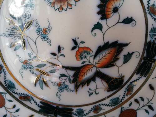 Vintage Large Carro Grimware Plate Gold Trim #