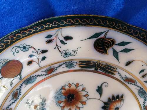 Vintage Large Carro Grimware Plate Gold Trim #