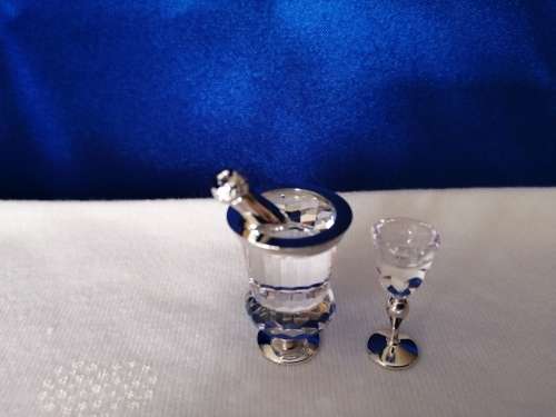 Swarovski Crystal Memories Champagne Bucket and Flute Rhodium