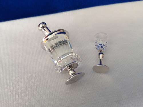 Swarovski Crystal Memories Champagne Bucket and Flute Rhodium