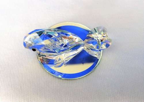 Stunning Crystal Glass Whale on Mirror