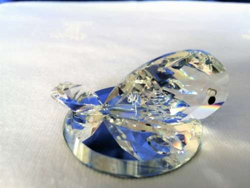 Stunning Crystal Glass Whale on Mirror