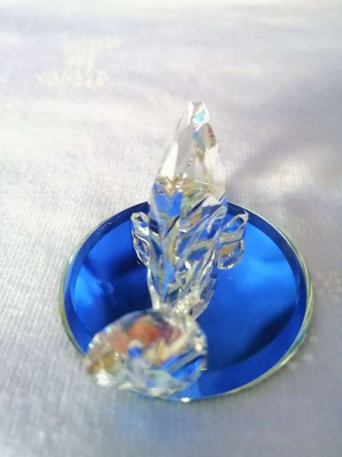 Stunning Crystal Glass Whale on Mirror
