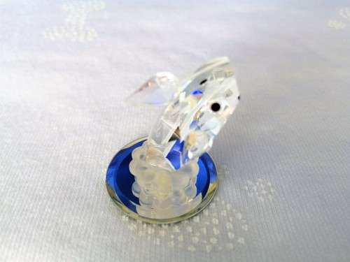 Stunning Crystal Glass Whale on Mirror