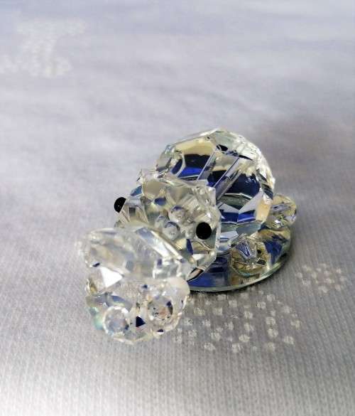 Stunning Crystal Glass Hippo on Mirror