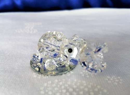 Stunning Crystal Glass Hippo on Mirror