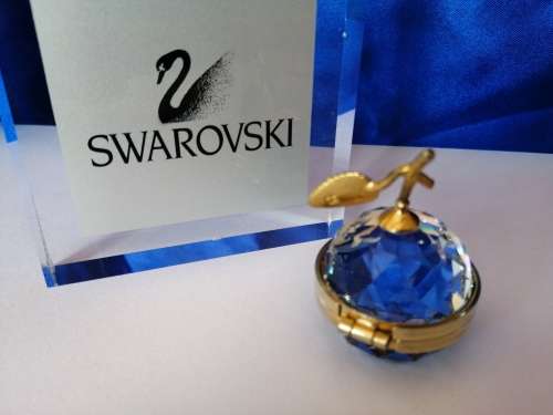 GENUINE Swarovski Crystal Stunning Clear Small Apple Photo Holder Paperweight *