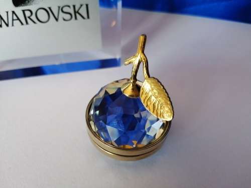 GENUINE Swarovski Crystal Stunning Clear Small Apple Photo Holder Paperweight *