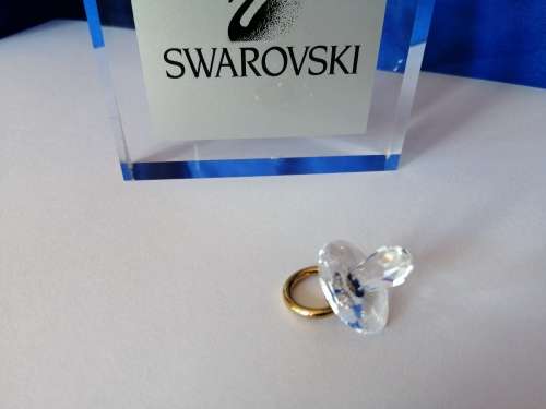 SWAROVSKI CRYSTAL MEMORIES MOMENTS Pacifer GOLD PLATED  #