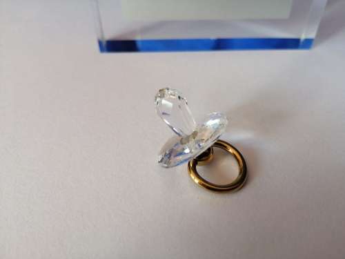 SWAROVSKI CRYSTAL MEMORIES MOMENTS Pacifer GOLD PLATED  #