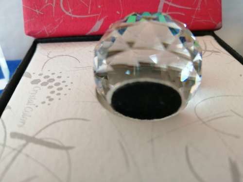 SWAROVSKI CRYSTAL STUNNING COLOUR PINK ORANGE YELLOW TO GREEN PAPERWEIGHT