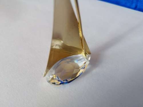 Stunning Crystal Glass & Gold Trim Sailing Boat