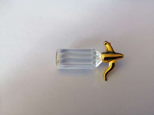 Stunning Crystal Glass Soda Bottle with Gold trim
