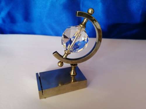 Crystal Glass Globe with Silver Metal base