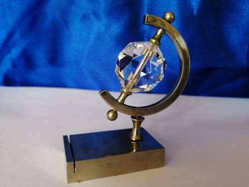 Crystal Glass Globe with Silver Metal base
