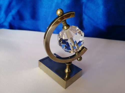 Crystal Glass Globe with Silver Metal base