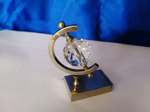 Crystal Glass Globe with Silver Metal base