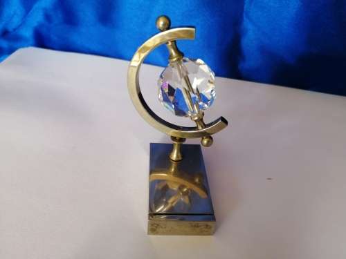 Crystal Glass Globe with Silver Metal base
