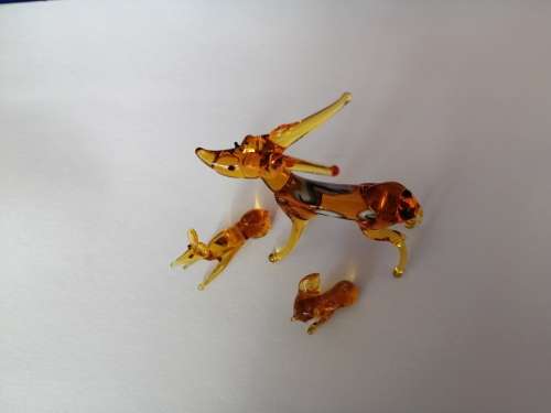 Stunning vintage blown glass Bambi family