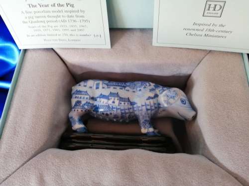 Halcyon Days figurine of a Pig from the Chinese Zodiac , limited edition of only 250 worldwide