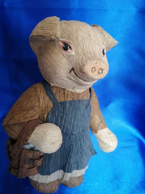 Vintage Crepe Paper Pig